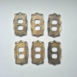 Vintage 70s Amerock duplex receptacle wallplate, set of 6
